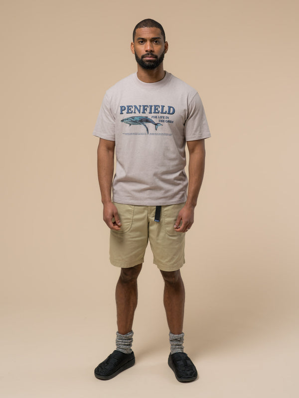 Penfield Retro Whale T-Shirt In Cloud Gray