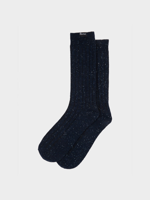 penfield Ribbed Wool Blend Socks in Navy Blue