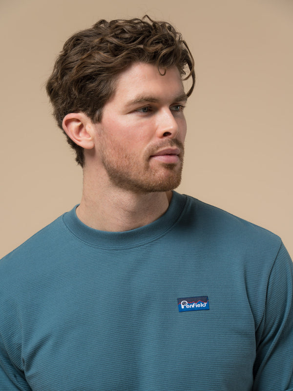 Penfield Ripple Textured T-Shirt In Blue Fusion