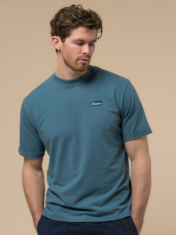 penfield Ripple Textured T-Shirt in Blue Fusion