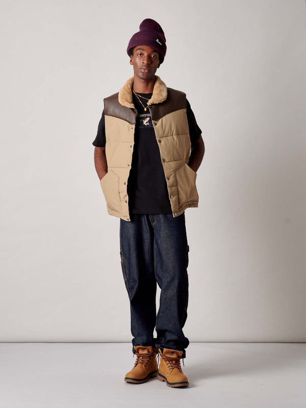 Penfield Rockwool Vest In Lead Gray