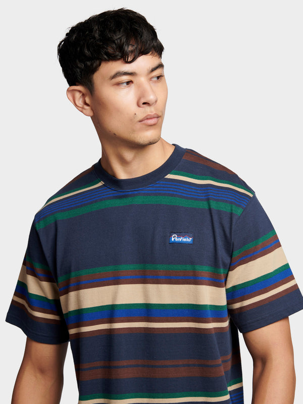 Penfield Stripe T-Shirt In Navy Blue