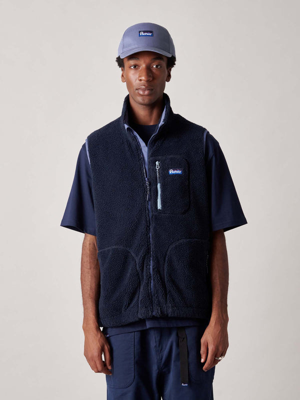 Penfield Trailblaze Fleece Vest In Navy Blue