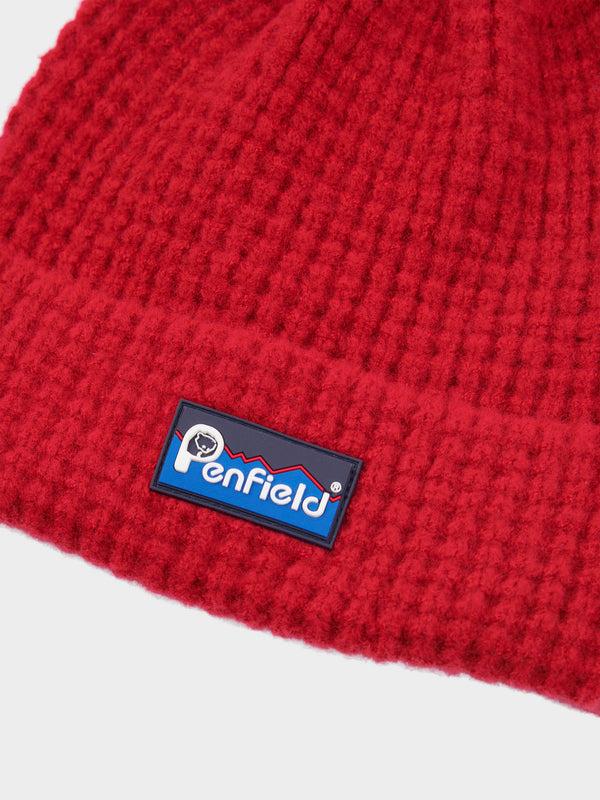 Penfield Waffle Beanie In Equestrian Red