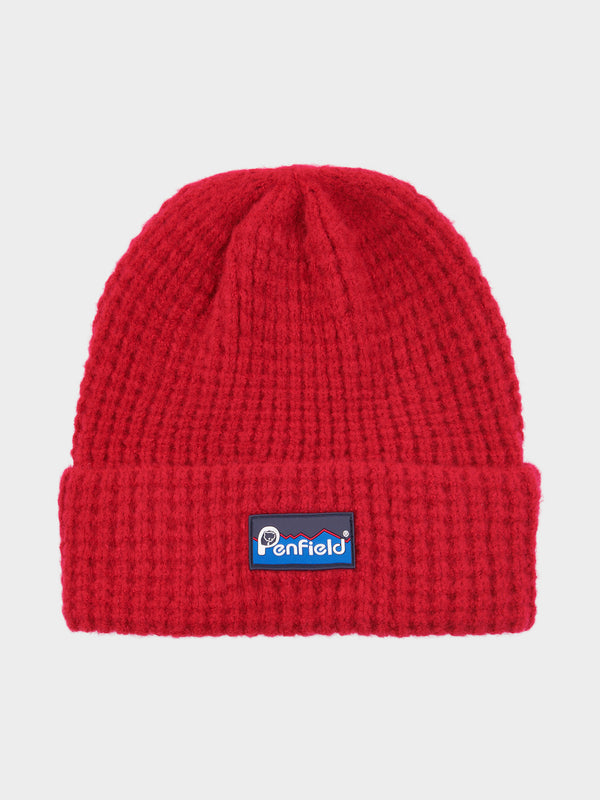 penfield Waffle Beanie in Equestrian Red