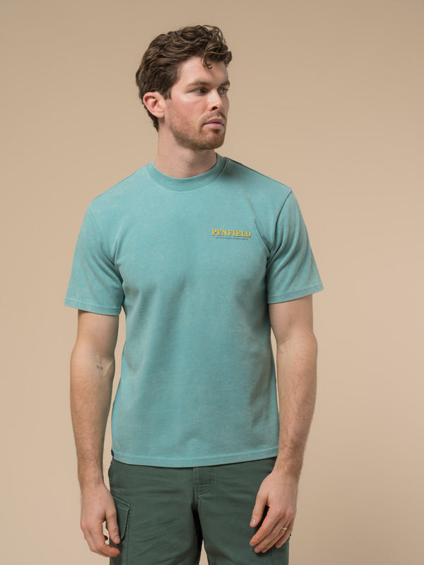 penfield Whale Scene T-Shirt in Dusty Turquoise