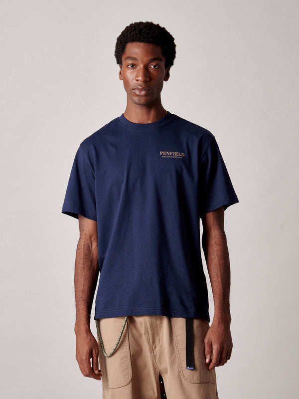 Penfield Wild Bear T-Shirt In Navy Blue