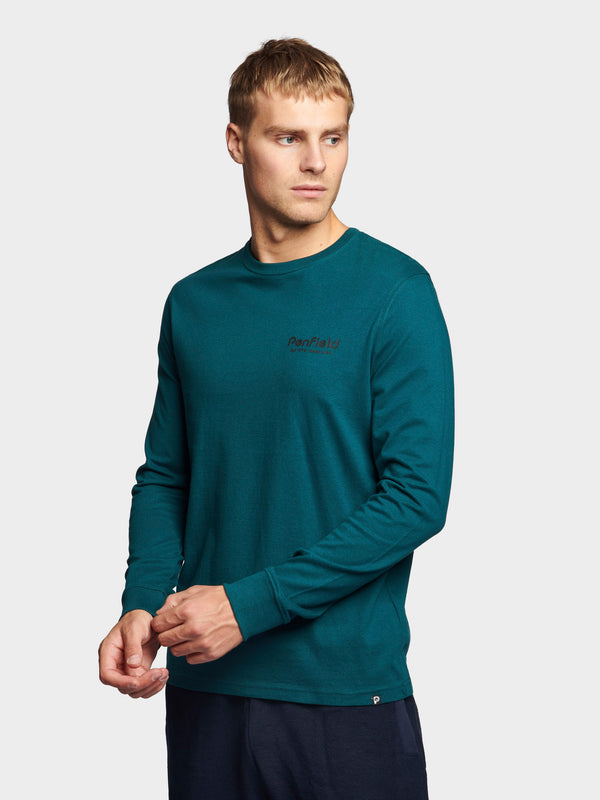 Penfield Sketch Mountain Back Graphic Long Sleeve T-Shirt In Deep Teal