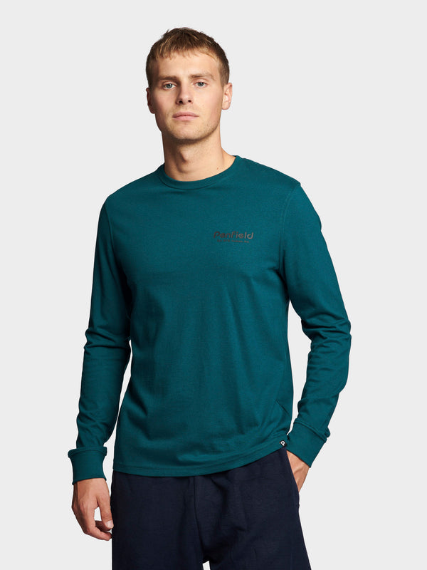 Penfield Sketch Mountain Back Graphic Long Sleeve T-Shirt In Deep Teal