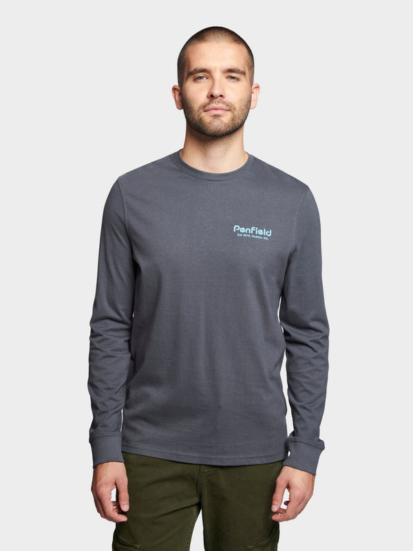 Penfield Sketch Mountain Back Graphic Long Sleeve T-Shirt In Ebony