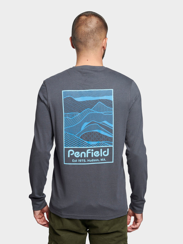 Penfield Sketch Mountain Back Graphic Long Sleeve T-Shirt In Ebony
