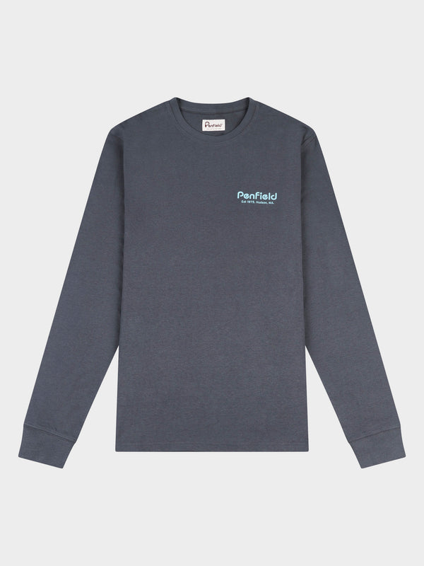 penfield Sketch Mountain Back Graphic Long Sleeve T-Shirt in Ebony