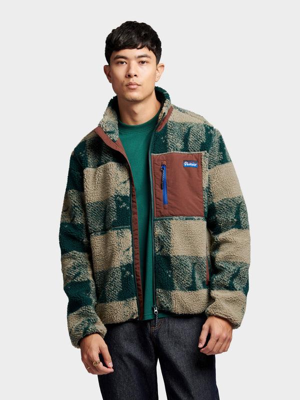 Penfield Textured Check Mattawa Fleece Jacket In June Bug