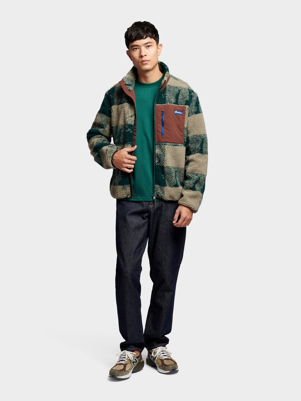 Penfield Textured Check Mattawa Fleece Jacket In June Bug