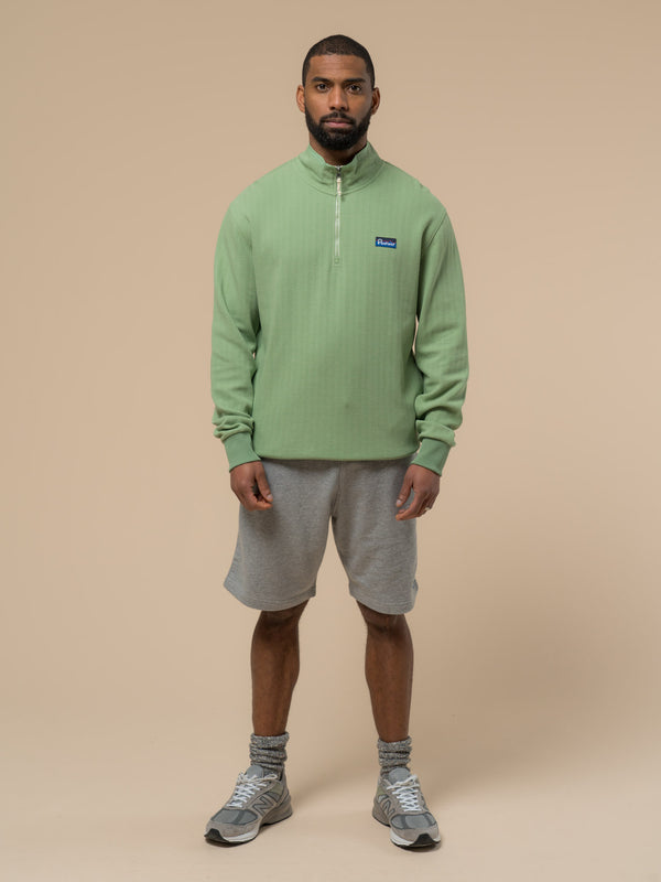 Penfield Textured Stripe Half Zip Funnel In Mistletoe