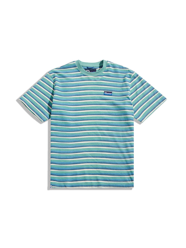 Penfield Wave Texture Stripe T-Shirt In Dusty Turquoise