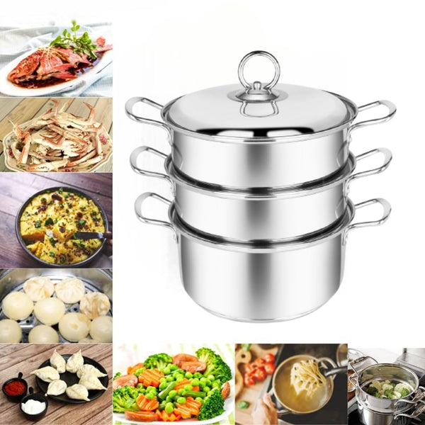Penguin Home 3 Tier Steamer Set 3 Litre 20cm | Induction Safe 650+ Sold