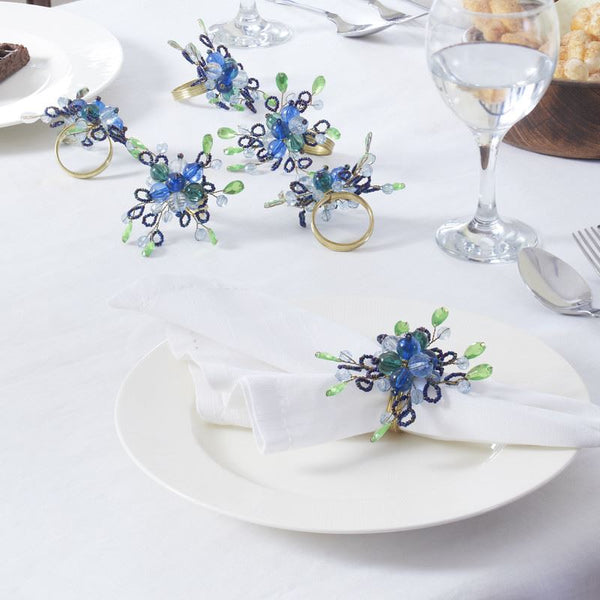 Penguin Home Napkin Rings - Floral Style Beaded 1102+ Sold