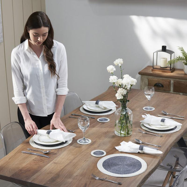 Penguin Home Pack Of 12 - Placemats Coasters & Napkin Rings Set - Handcrafted Glass Beaded 2000+ Sold