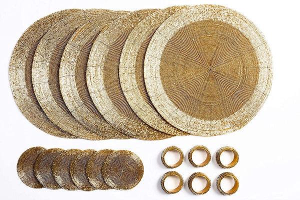 Penguin Home Placemats Coasters & Napkin Rings Set - Handcrafted Glass Beaded 3000+ Sold
