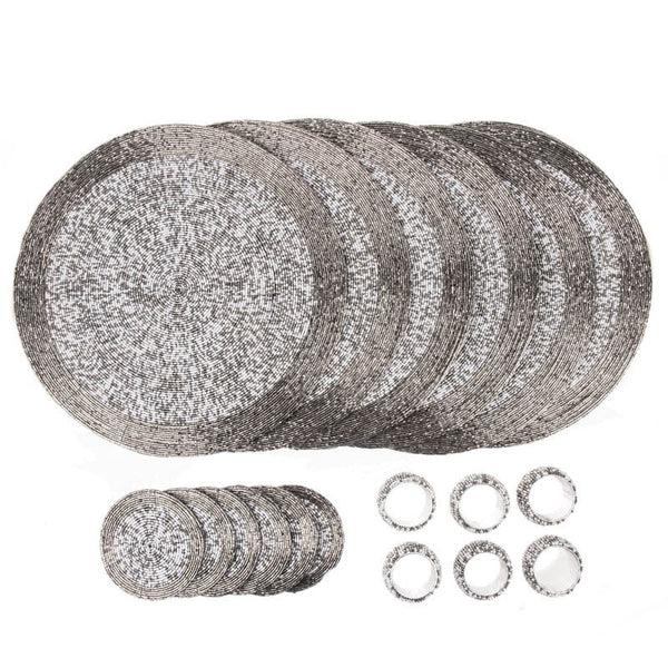 Penguin Home Placemats Coasters & Napkin Rings Set - Handcrafted Glass Beaded 2000+ Sold