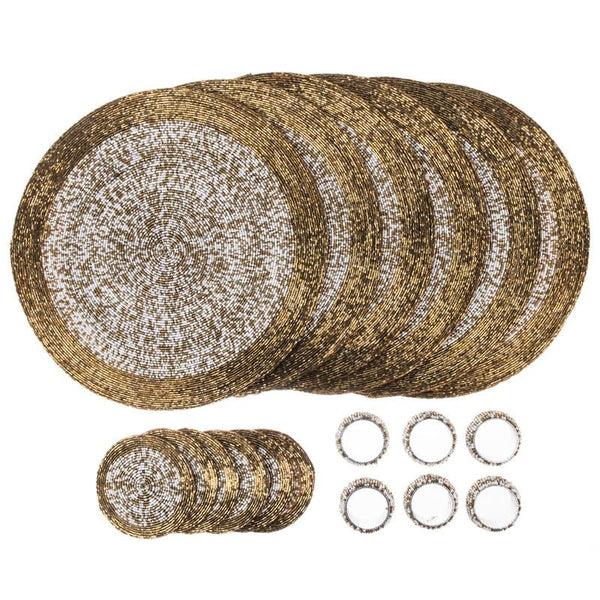 Penguin Home Placemats Coasters & Napkin Rings Set - Handcrafted Glass Beaded 2000+ Sold