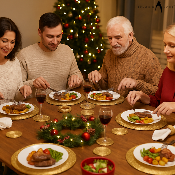 penguin home Placemats Coasters & Napkin Rings Set - Handcrafted Glass Beaded 3000+ sold