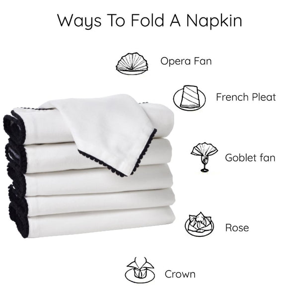 Penguin Home Reusable Cotton Napkin With Four Side Pom Pom Lace Design (185 GSM) 963+ Sold