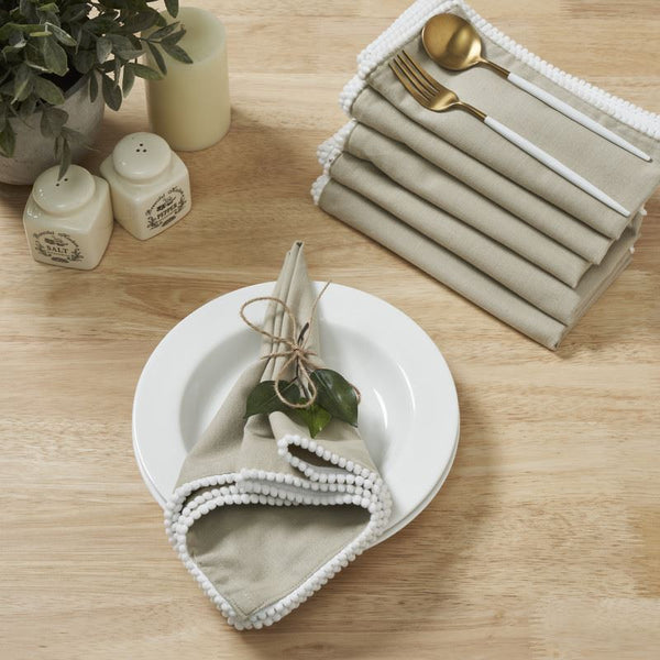 penguin home Reusable Cotton Napkin with Four Side Pom Pom Lace design (185 GSM) 963+ sold