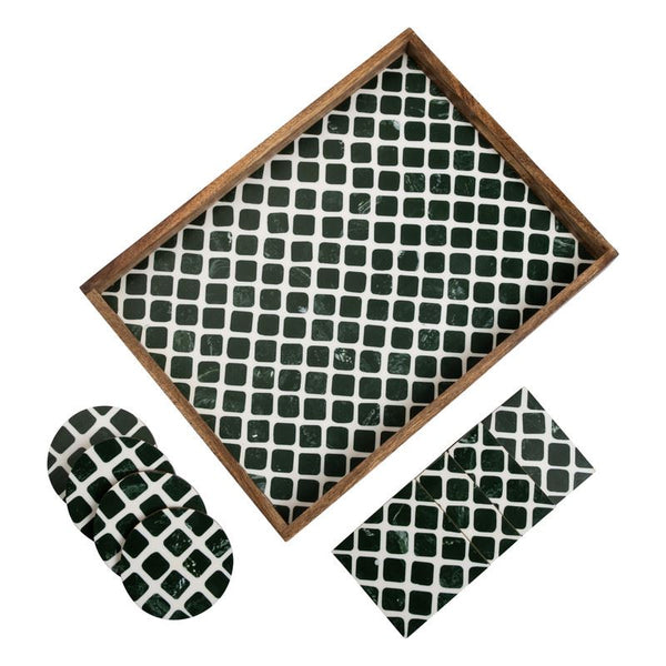 Penguin Home Serving Tray With Coasters Set - Moroccan Texture 400+ Sold