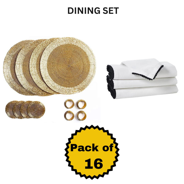 penguin home Set of 16 Beaded Placemat coaster Napkin Rings and Cotton Napkins 250+ sold
