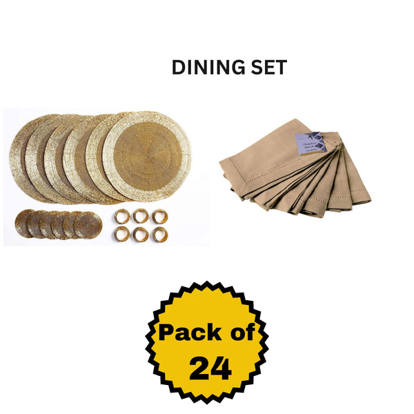 penguin home Set of 24 Beaded Placemat coaster Napkin Rings and Cotton Napkins 325+ sold