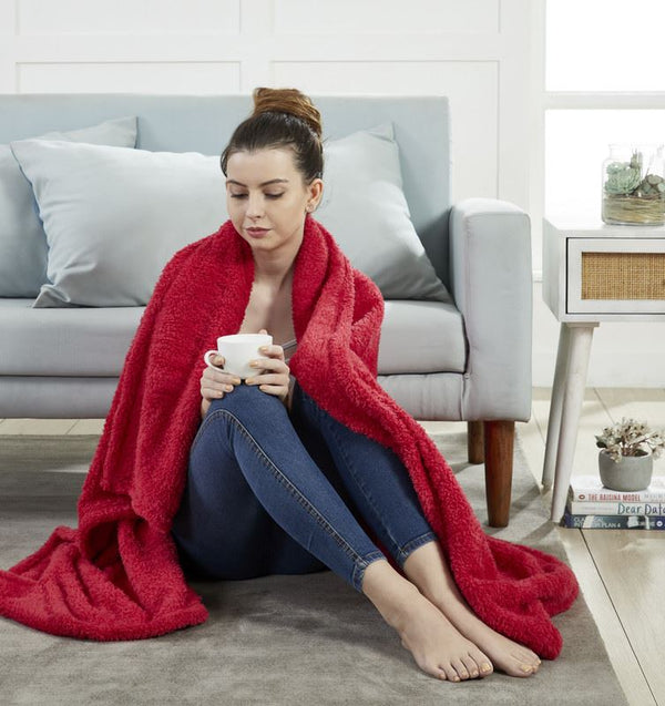 penguin home Solid Sherpa Blanket - Ultra Soft Warm & Fluffy - Size - Double - 300 GSM 400+ sold