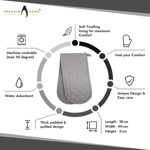 Penguin Home Stylish Kitchen Cotton Tea Towels & Heat Resistant Oven Gloves (Set Of 8) 126+ Sold