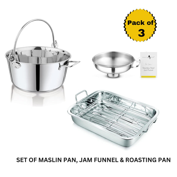 penguin home Ultimate Stainless Steel Cookware Set of 3 - Jam Pan Funnel & Roasting Rack 100+ sold