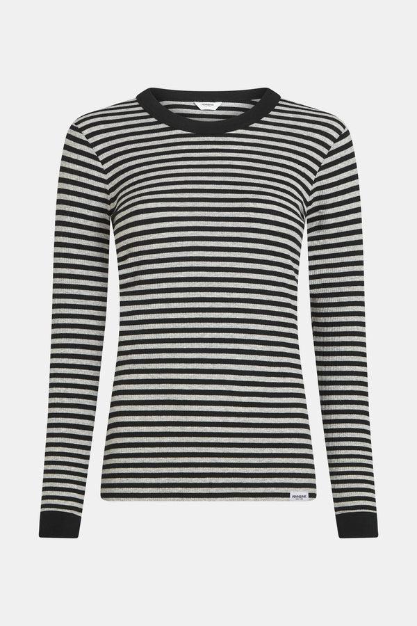 penn & ink LONGSLEEVE (W25F1745-STM) BLACK - GREY MELANGE