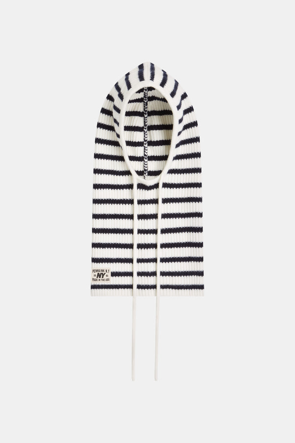 Penn & Ink BALACLAVA STRIPE (W25B357) ECRU - NAVY