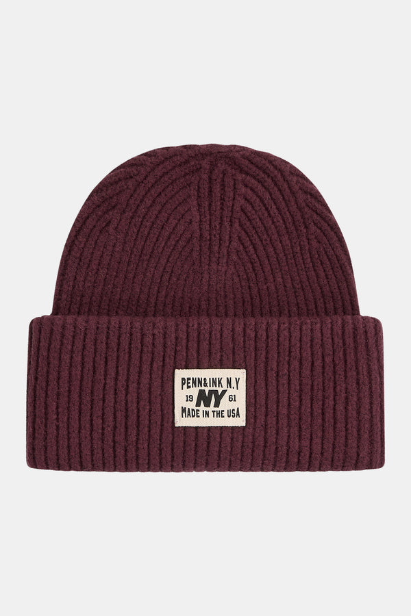 penn & ink BEANIE (W25B354) AUBERGINE