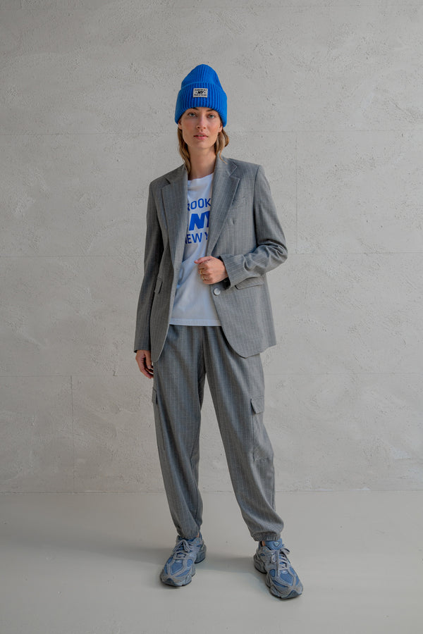 Penn & Ink BLAZER STRIPE (W25N1623) GREY MELANGE