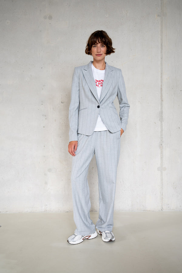 Penn & Ink BLAZER (W25N1683LTD) LIGHT GREY STRIPE