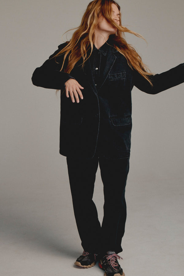 Penn & Ink BLAZER (W25Z799) BLACK JEANS