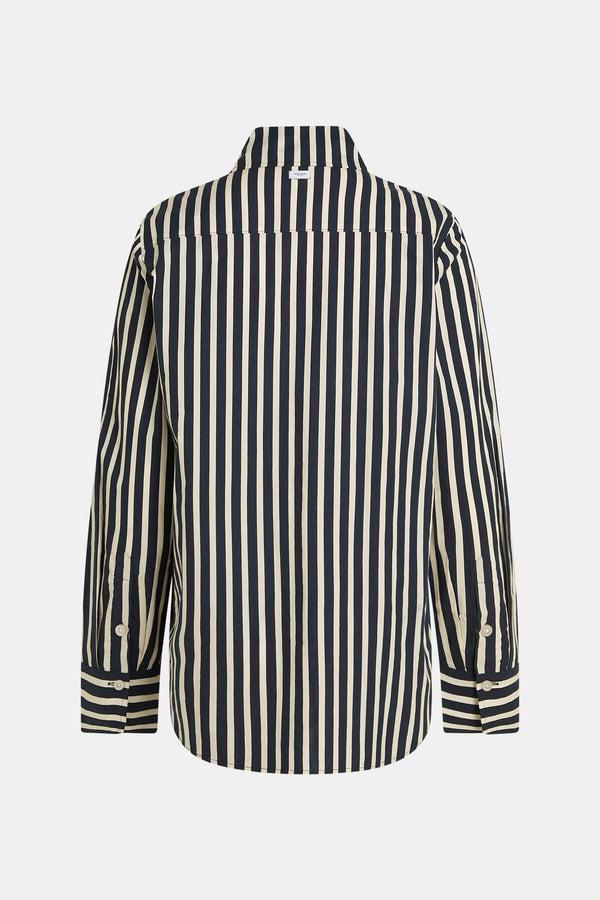 Penn & Ink BLOUSE STRIPE (W25SE035LTD) BLACK - ECRU