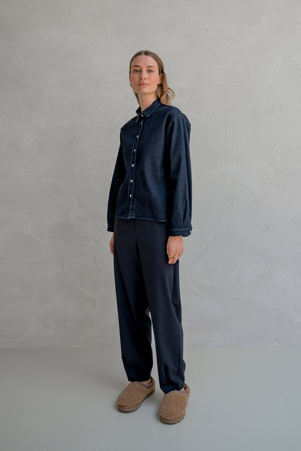 Penn & Ink BLOUSE (W25Z801) DARK BLUE JEANS