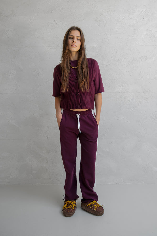 penn & ink CARDIGAN (W25B346) AUBERGINE