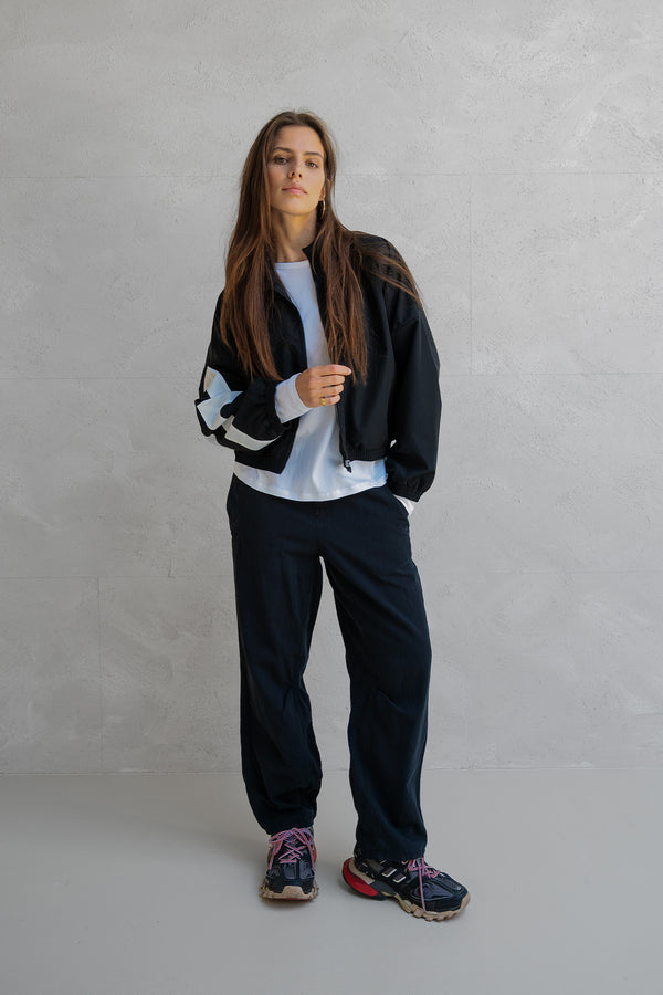 Penn & Ink CARDIGAN (W25T1196) BLACK - ECRU