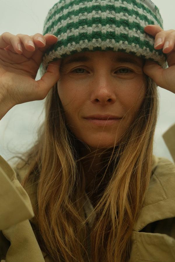 penn & ink HAT STRIPE (W25B374LTD) GREEN