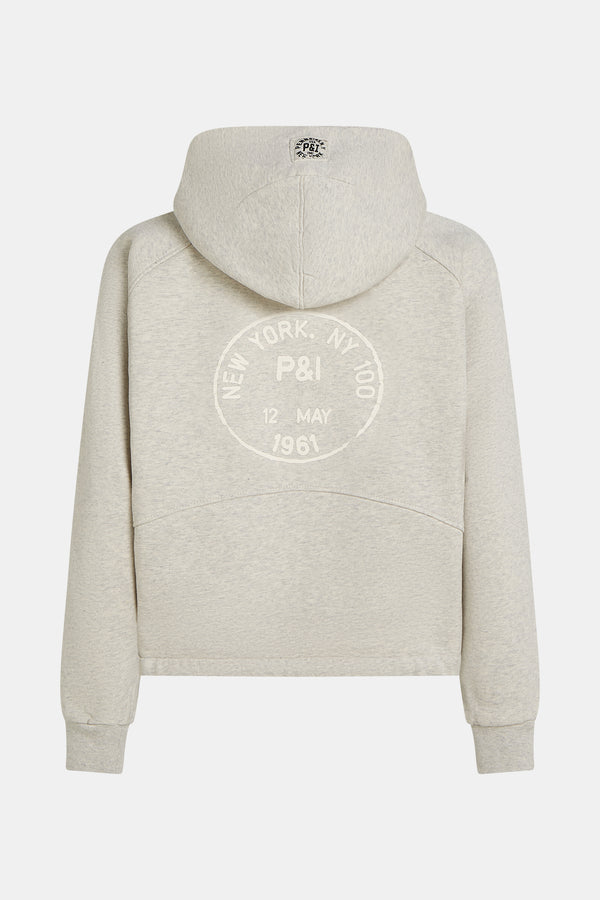 Penn & Ink HOODIE PRINT (W25F1701) ECRU MELANGE