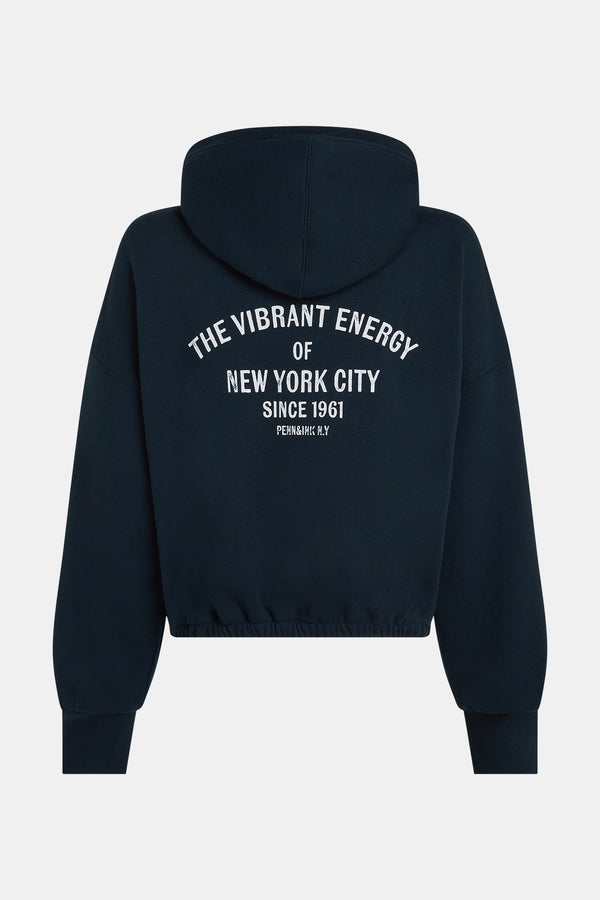 Penn & Ink HOODIE PRINT (W25T1211LTD) NAVY