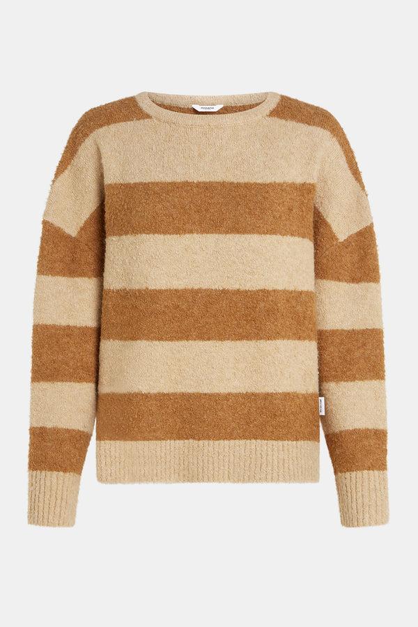 Penn & Ink JUMPER STRIPE (W25C297) BEIGE - CAMEL