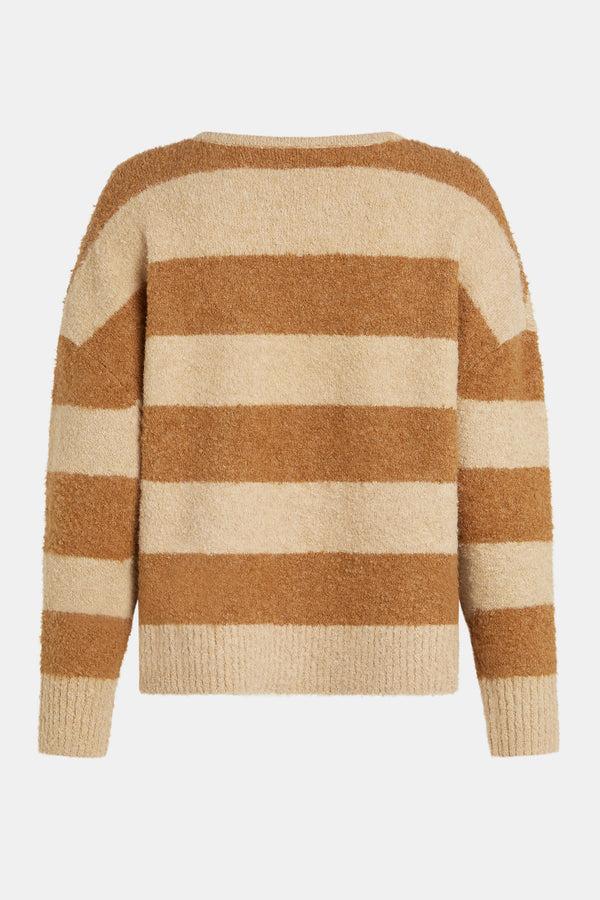 Penn & Ink JUMPER STRIPE (W25C297) BEIGE - CAMEL